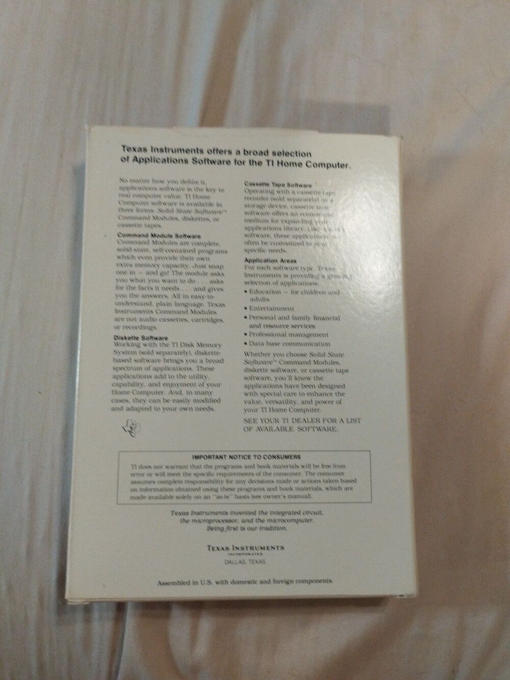 Connect Four for Texas Instruments TI-99/4A - Complete In Box - Tested - Picture 7 of 10
